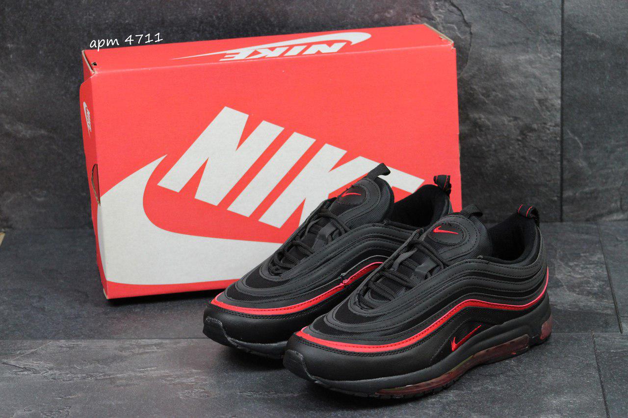 

Кроссовки мужские Nike air max 97,черные с красным 41,44,45, Черный с красным