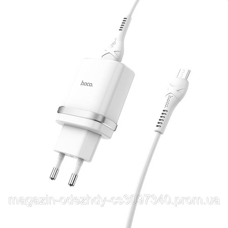 

СЗУ Hoco C12Q Smart QC3.0 (1USB/3A) + MicroUSB, Белый