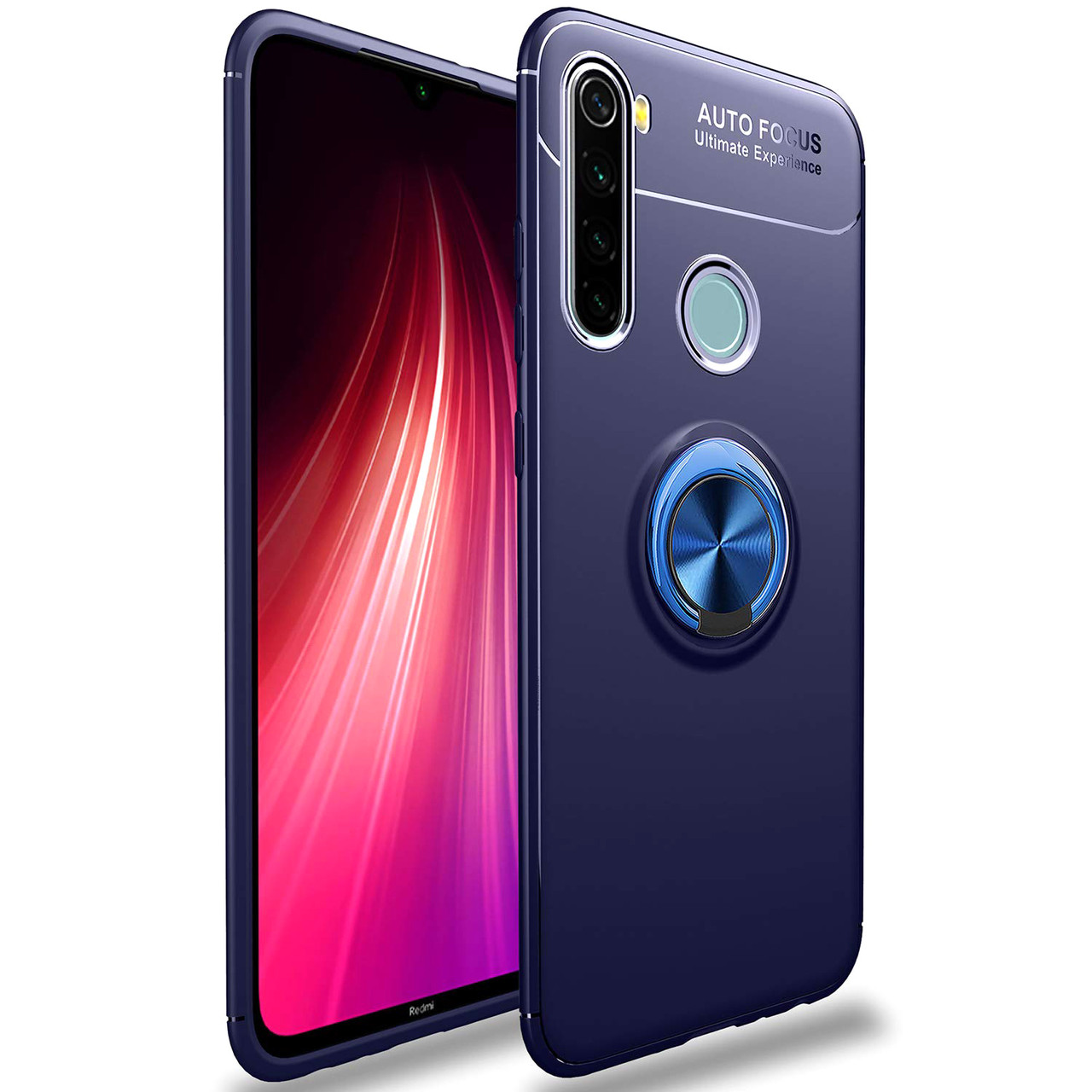 

TPU чехол Deen ColorRing под магнитный держатель (opp) для Xiaomi Redmi Note 8T, Синий / синий
