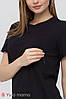 Базовая трикотажная футболка для беременных и кормящих ТМ Юла Мама MEGAN NR-21.014 черный, фото 2