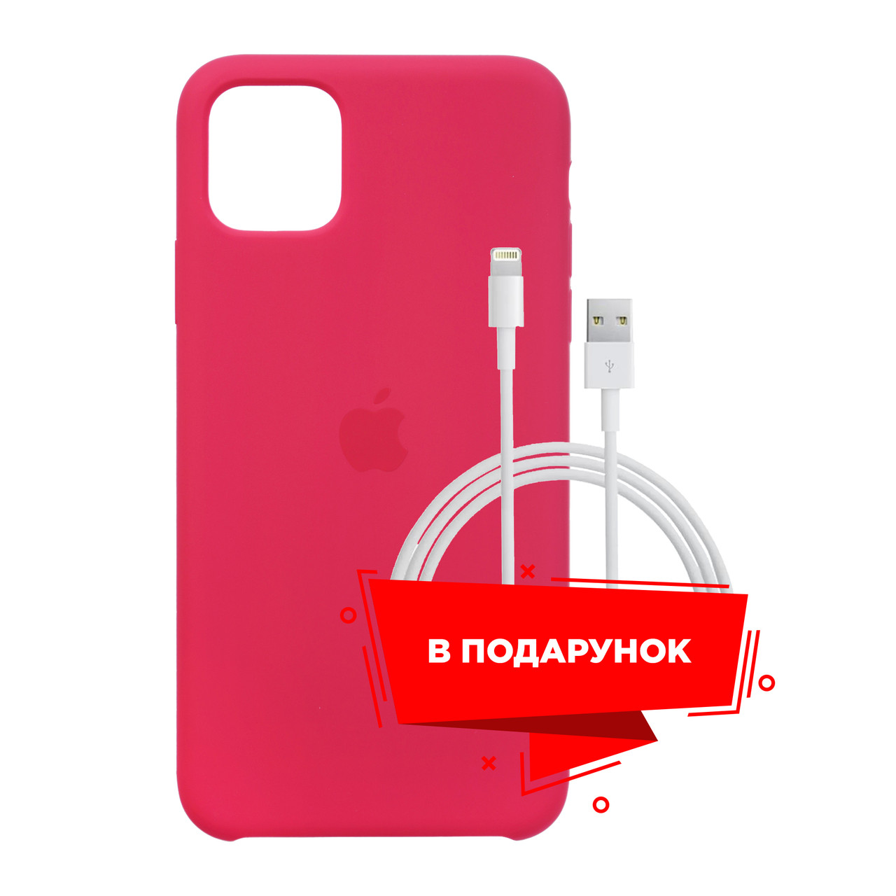 

Чехол для Apple iPhone 11 Pro Max Red Raspberry + кабель Lightning (ARS56918)