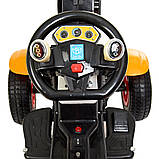 Дитячий електромобіль-Трактор з рухомим ковшем і підсвічуванням Bambi M 4260 помаранчевий для дітей від 2 до 6, фото 7