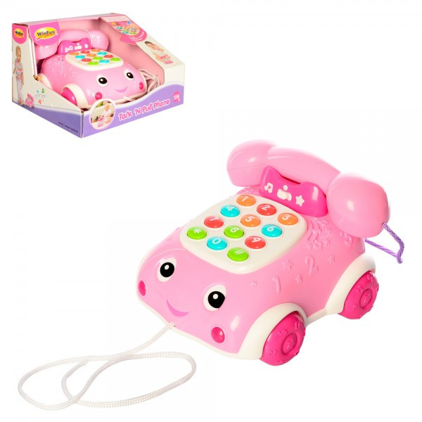 

Игрушка каталка Телефон Win Fun 0663G-NL 17 см, Розовый