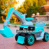 Дитячий електромобіль-Трактор з рухомим ковшем і підсвічуванням Bambi M 4068R блакитний для дітей від 1 до 6, фото 7