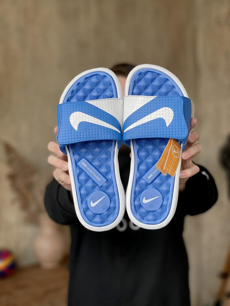 

Мужские шлепанцы Nike Comfort Footbed Slide Blue/White ALL05795, Синий