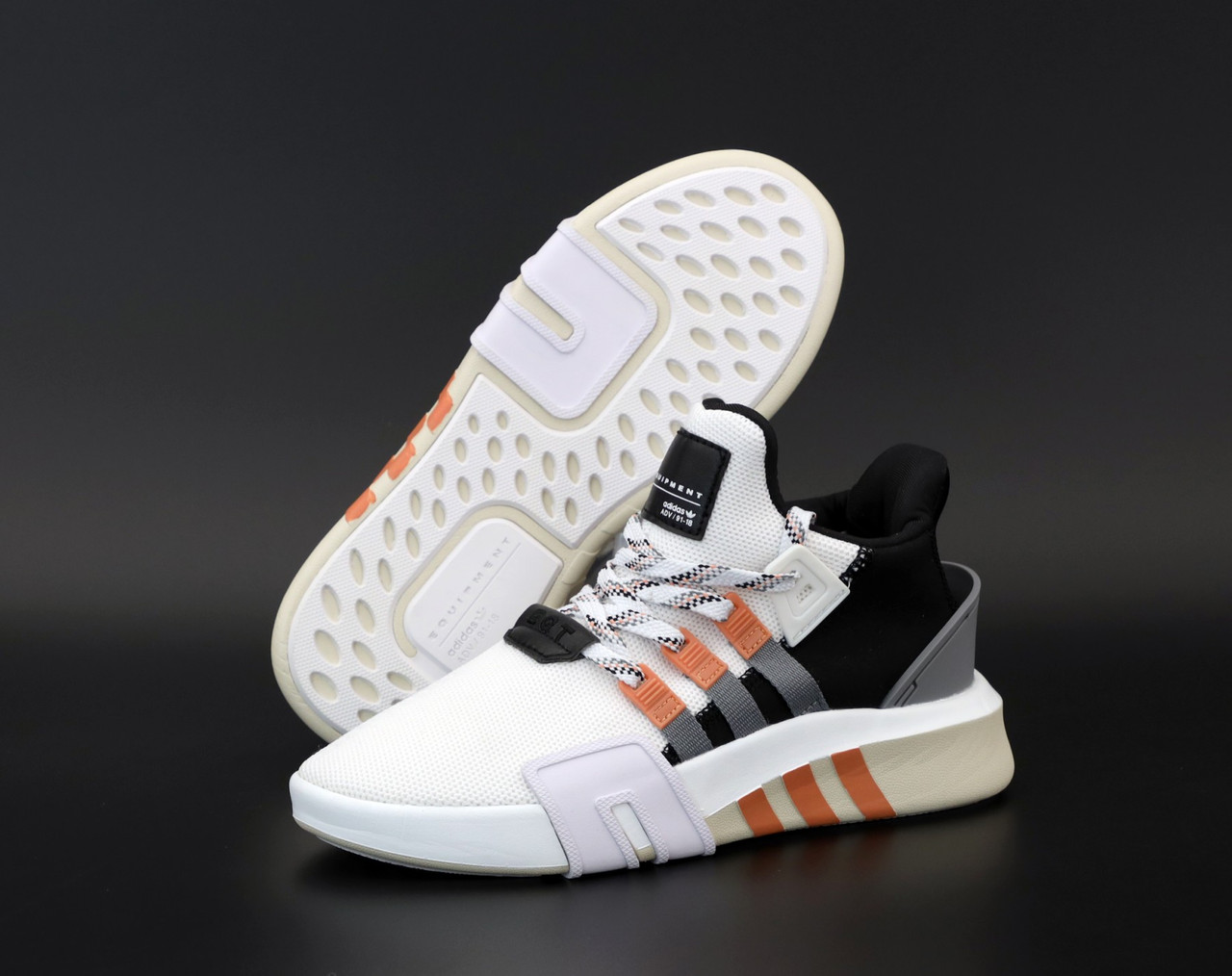 

Мужские кроссовки Adidas EQT Bask ADV Ftwr White Grey Two-Easy Orange F33853 44, Черно-белый