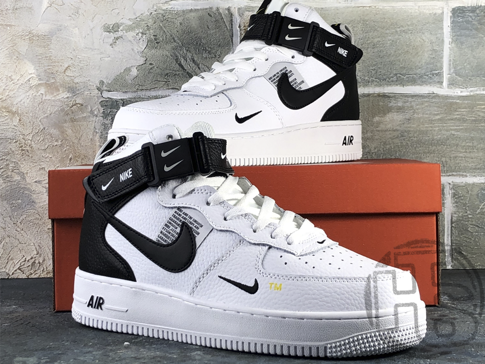 

Мужские кроссовки Nike Air Force 1 Mid Utility White Black 804609-103 42, Черно-белый