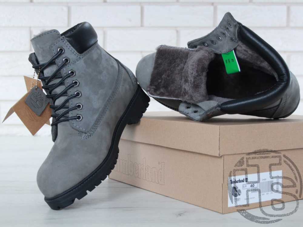 

Женские ботинки Timberland Classic Boots Gray Winter (с мехом) 36, Серый