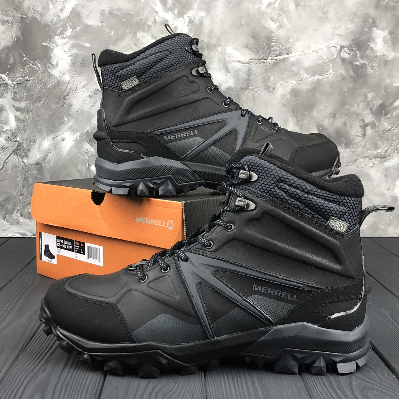 

Оригинальные мужские ботинки Merrell Capra Glacial Ice Mid Waterproof (мужские Меррелл Капра Гласиал) J35799 41, Серый