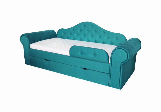 кровать диван с защитным бортиком и ящиком