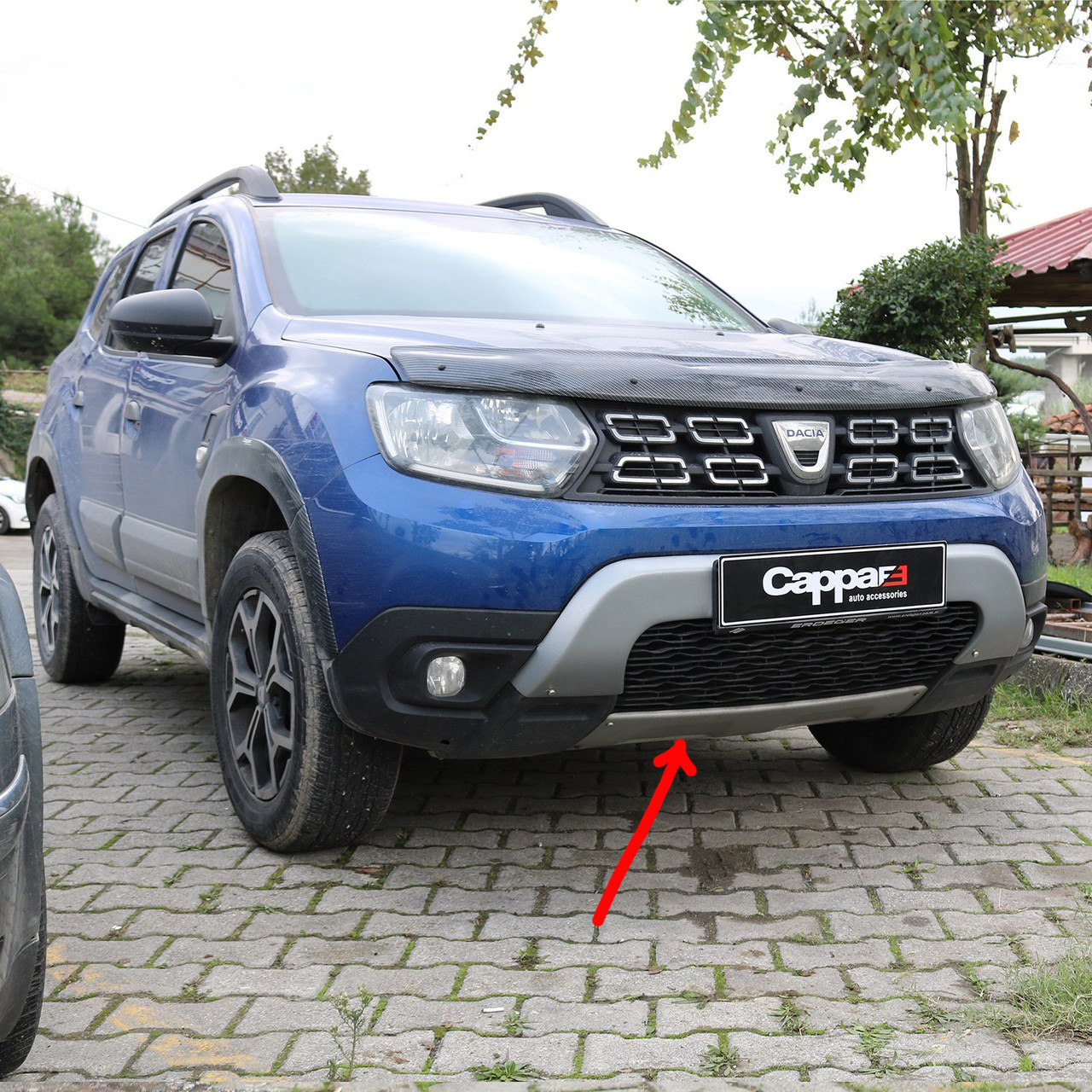 

Dacia Duster 2018↗ гг. Накладка на передний бампер нижняя (ABS, серая)