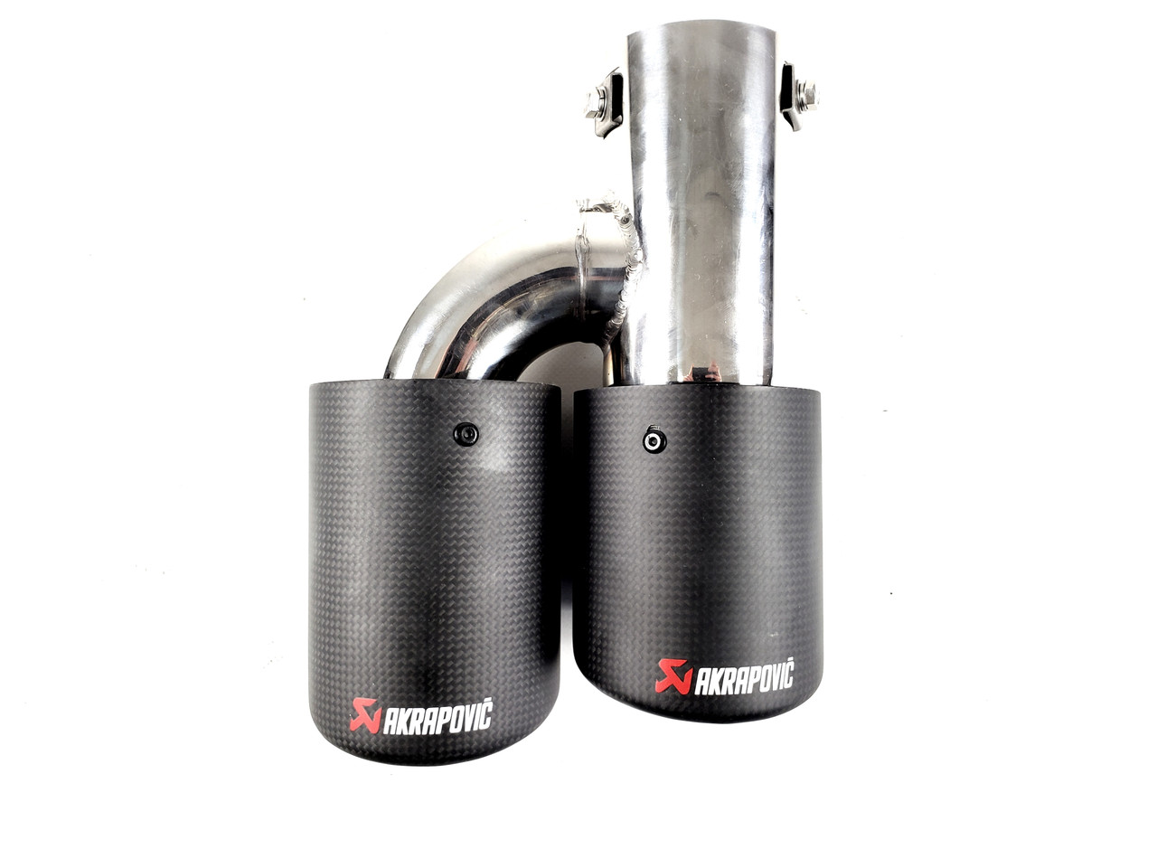 

Двойные насадки на выхлопные трубы AKRAPOVIC 63mm ( Матовый Карбон )