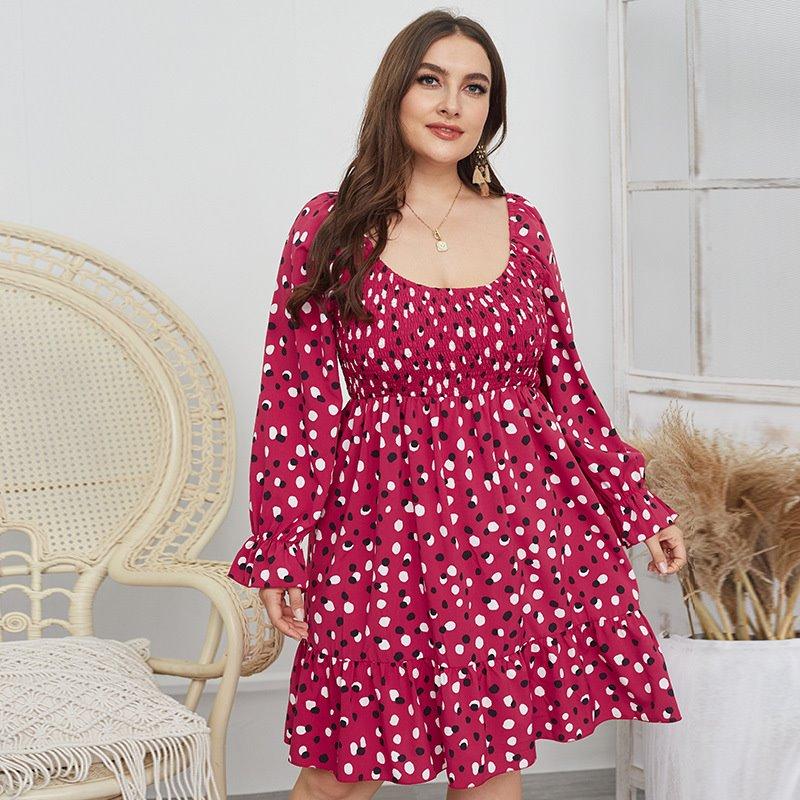 

Плаття жіноче з пишною спідницею White spots Berni Fashion PLUS (XXXL)