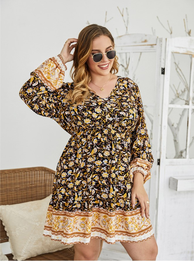 

Плаття жіноче з пишною спідницею Contrasting flowers Berni Fashion PLUS (XL)