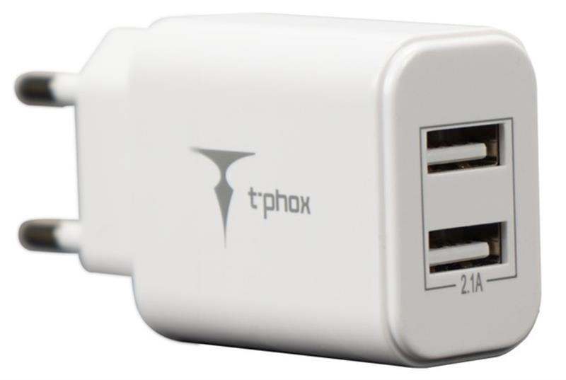 

Сетевое зарядное устройство T-phox Pocket (2USBх2.1A) White, Белый