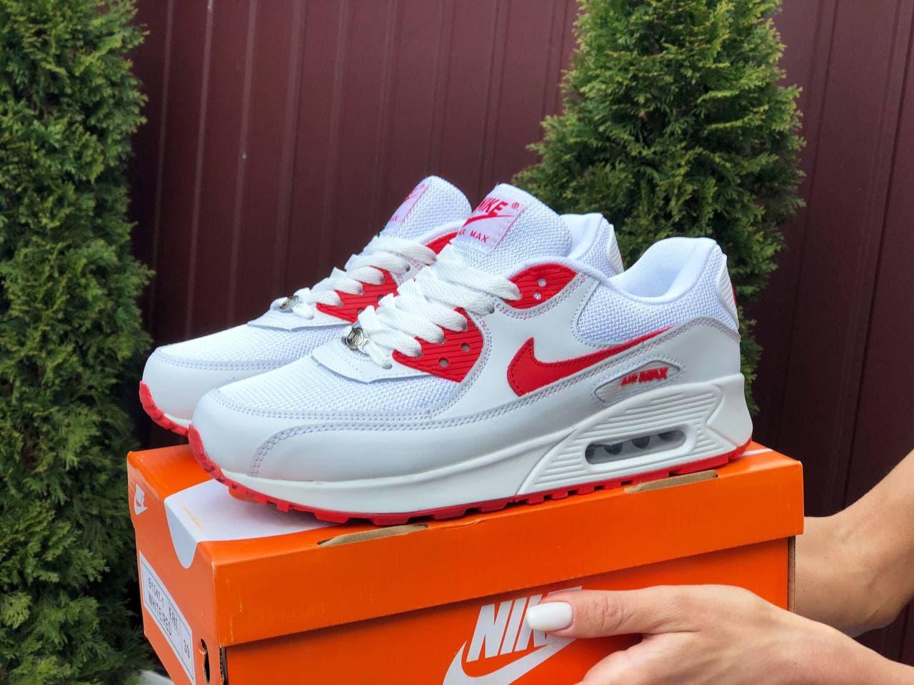 

Женские Кроссовки Nike Air Max 90 White Red / Найк Аир Макс 90 Белые Красные 40, Разные цвета