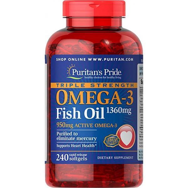 

Omega-3 Triple Strength1360 mg (950 mg Active Omega-3) - 240 softgels