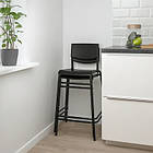 Барний стілець зі спинкою IKEA STIG 63 см Чорний (304.984.18), фото 4