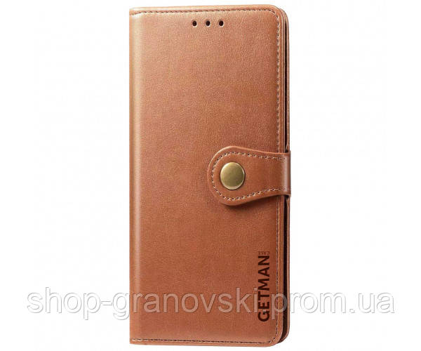 

Кожаный чехол книжка GETMAN Gallant (PU) для Samsung Galaxy A12, Коричневый