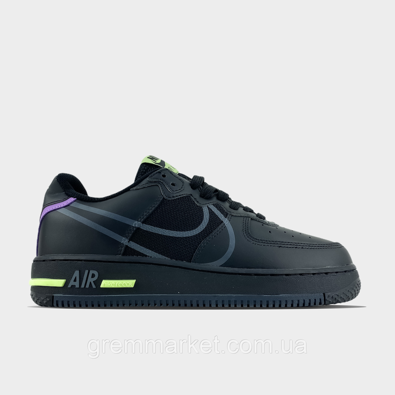 

Nike Air Force 1 React Heren (Черный), Чёрный