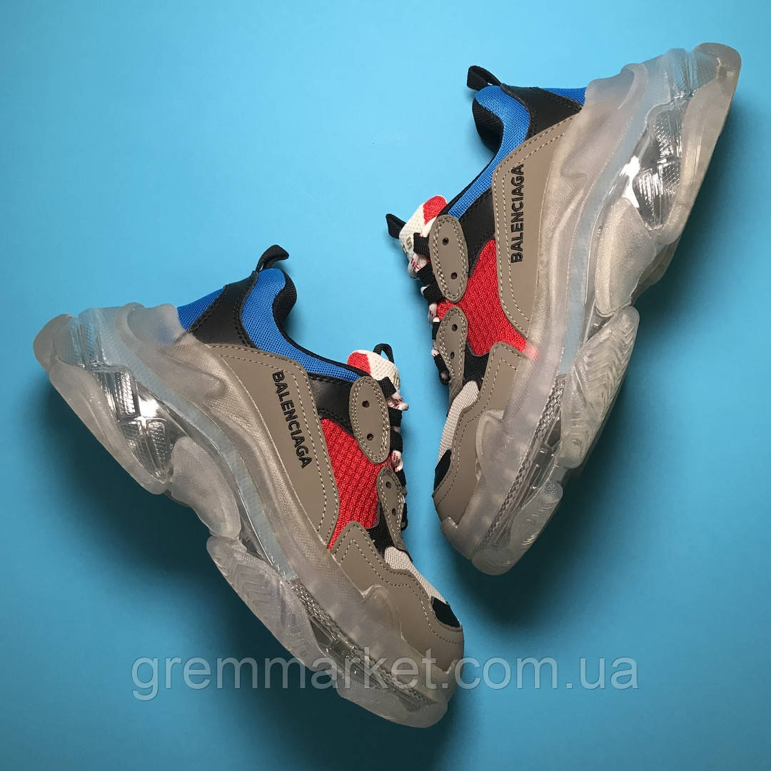 

Balenciaga Triple S Grey Red Blue (Серый)