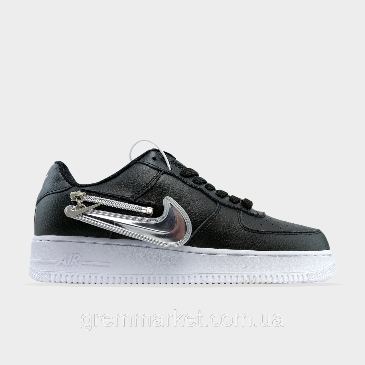 

Nike Air Force 1 Low Zip Swoosh black (Черный), Чёрный