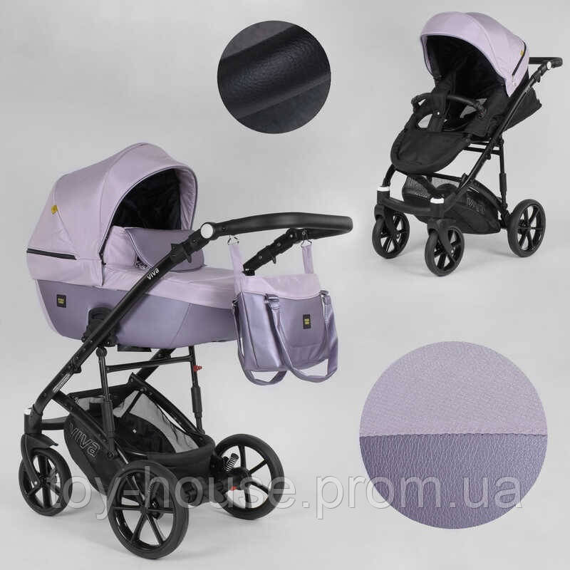 

Детская коляска 2 в 1 Expander VIVA V-41007 (1) цвет Pink, водоотталкивающая ткань + эко-кожа