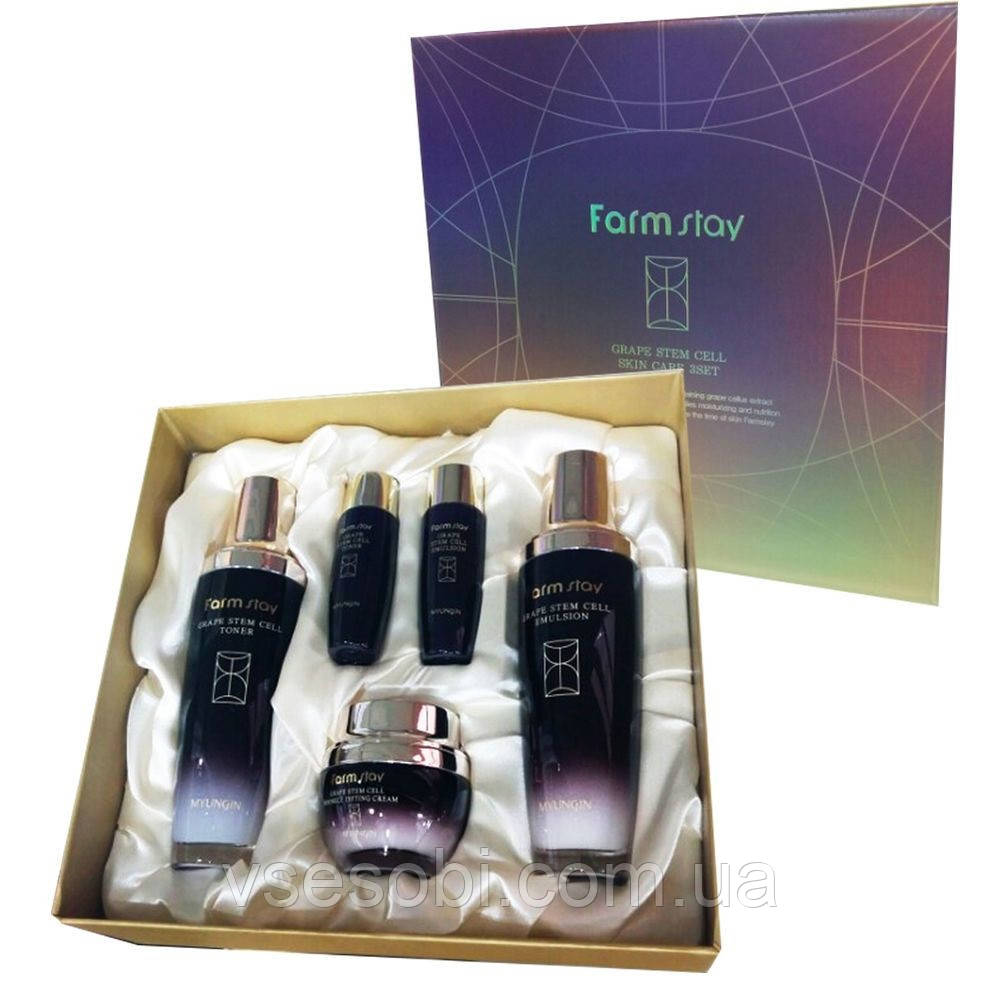 

Восстанавливающий набор с лифтинг-эффектом FarmStay Grape Stem Cell Skin Care 3 Set, 100 % оригинал