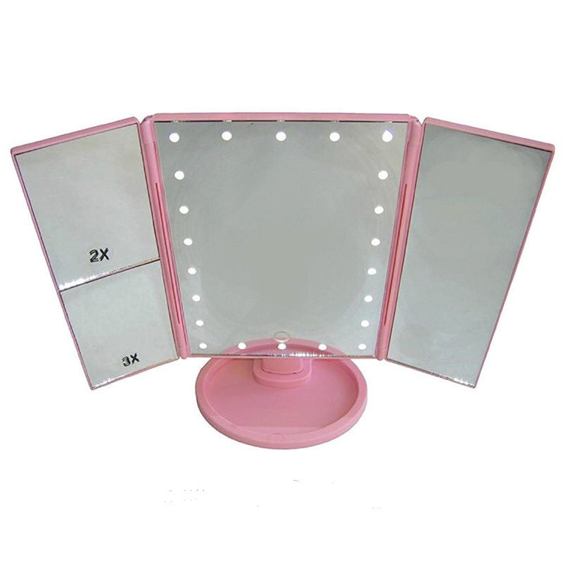 

Зеркало с подсветкой MAGIC MAKEUP MIRROR тройное 22 LED, Розовый