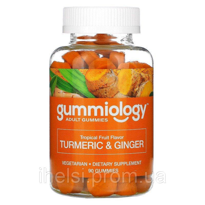 

Gummiology, Жевательные таблетки с куркумой и имбирем, для взрослых, вкус тропических фруктов, 90 шт