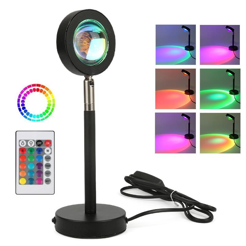 

Проекционный светильник заката и рассвета FG Sunset Lamp RGB USB с пультом ДУ и поворотом на 180° 7 Вт Черный