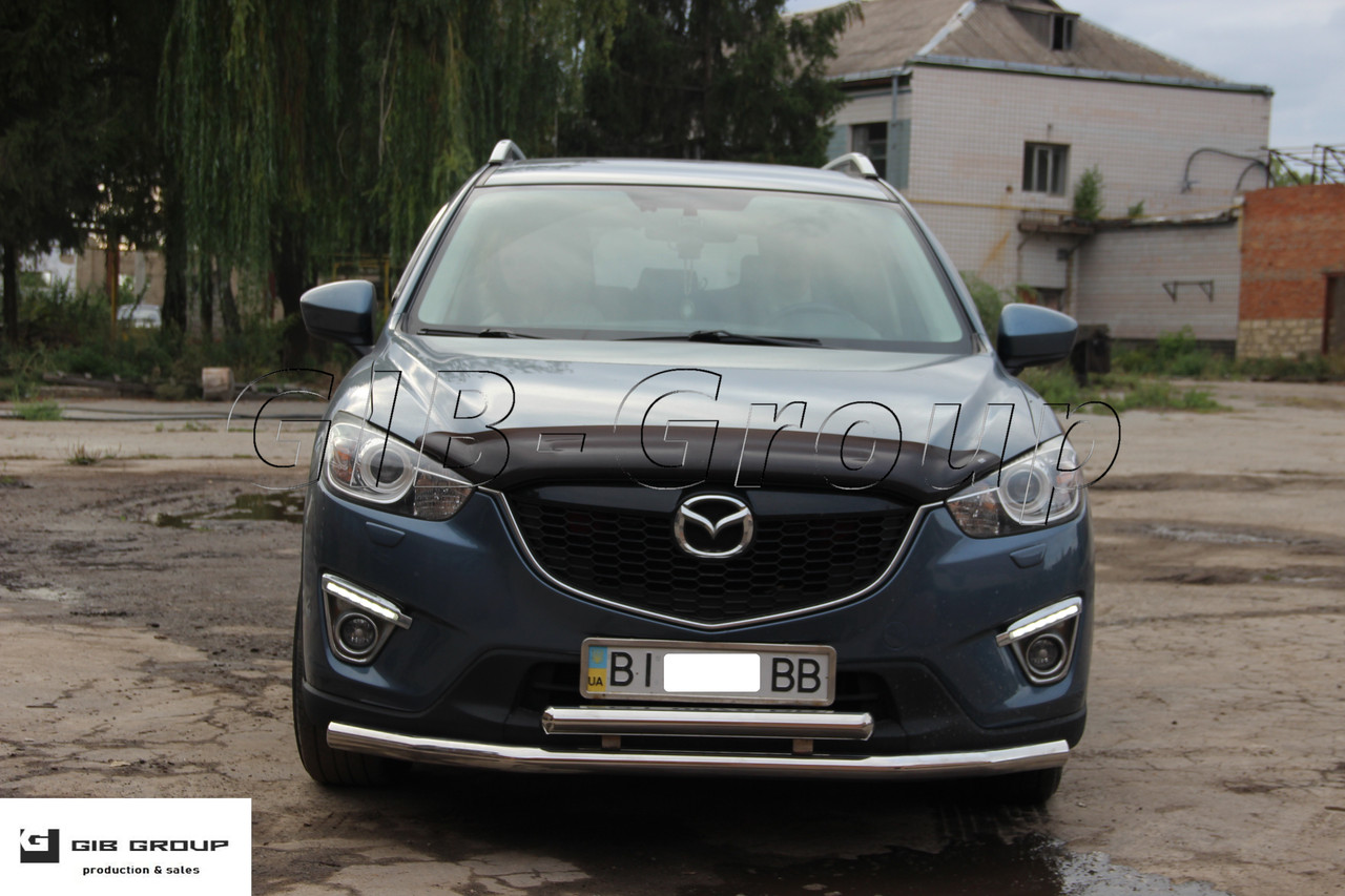 

Защита переднего бампера (двойная нержавеющая труба - двойной ус) Mazda CX5 (12+)