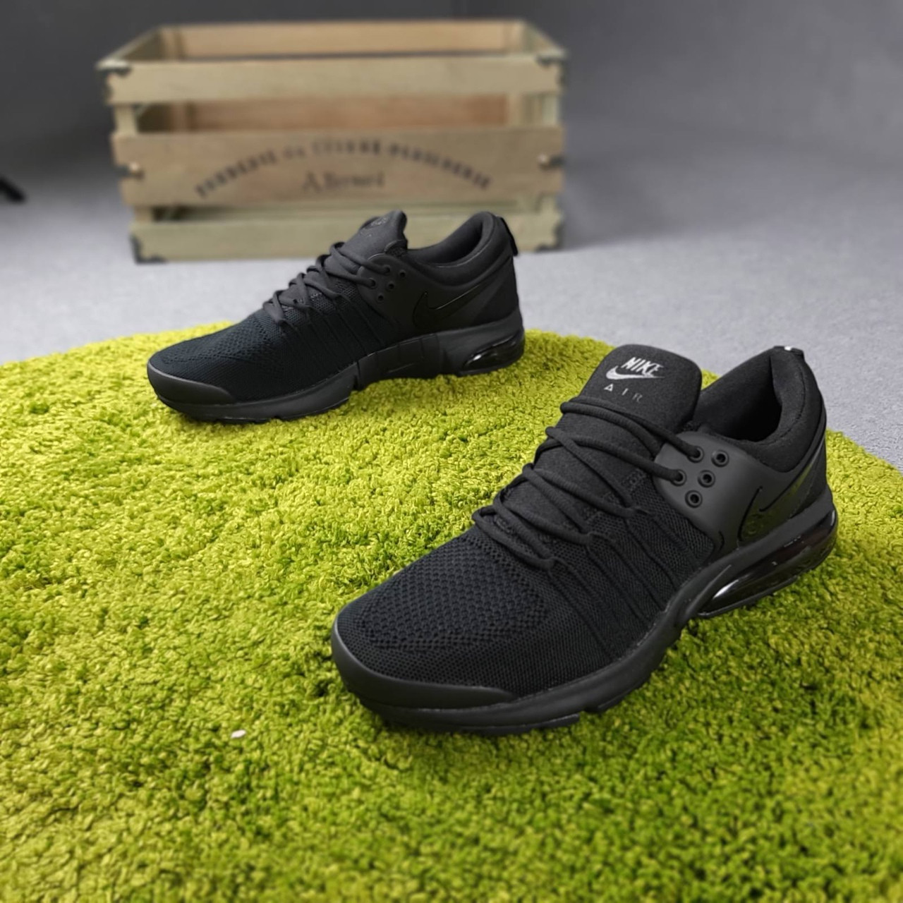 

Мужские кроссовки Nike Air Presto черные на балоне (Реплика)