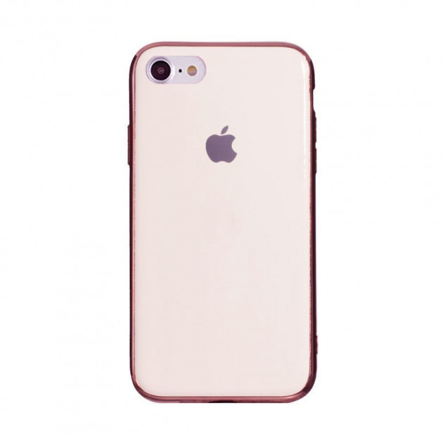 

Чехол стеклянный Glass case для IPhone 7 (02) Rose gold розовый, Pink sand