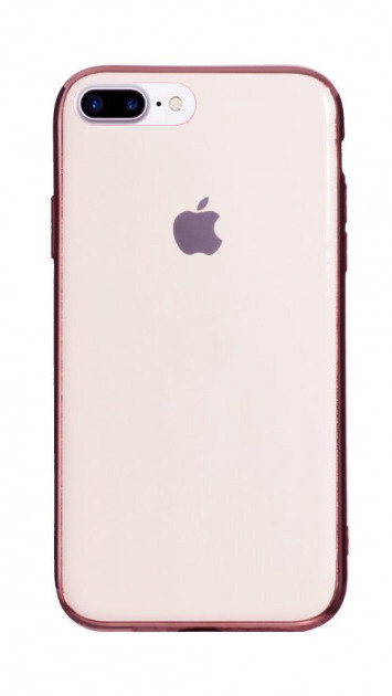 

Чехол стеклянный Glass case для IPhone 7 Plus (02) Rose gold розовый, Pink sand