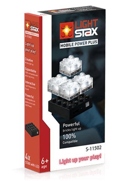 

Набор Light stax Power Plus с 4 кирпичиками 2х2 Transparent LS-S11502, КОД: 2435397