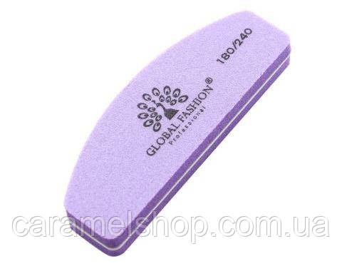 Баф-полукруг для полировки ногтей Global Fashion 180/240, цвет фиолетовый