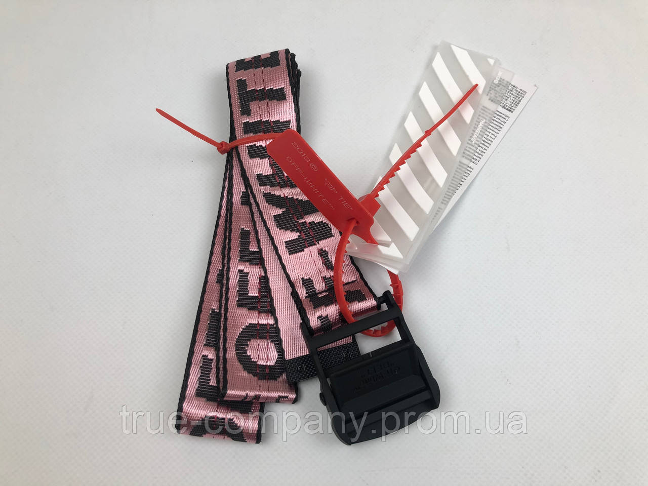 

Ремень Пояс Off-White Original Belt Офф Вайт 150 см Розовый с черной пряжкой