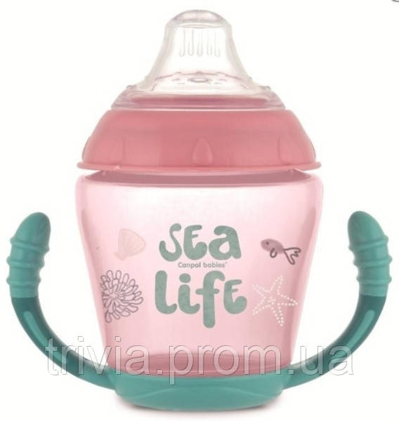 

Кружка непроливайка Canpol Babies Sea Life с силиконовым носиком 230 мл розовый 56 501pin, КОД: 2425745