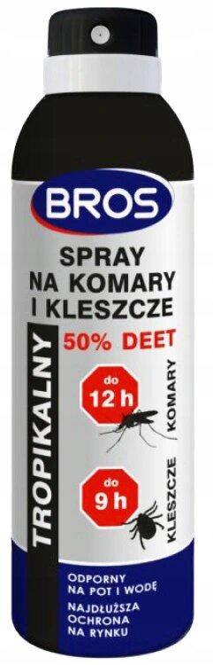 

Спрей от комаров (тропических комаров) и клещей, 50% deet (180 мл), Bros