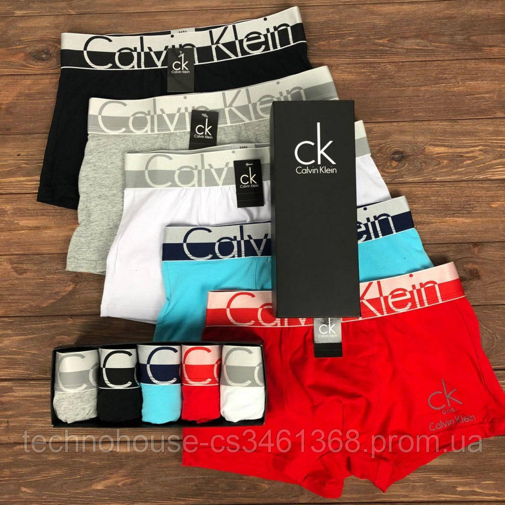 

Набор мужских трусов Calvin Klein One Чёрный, Серый, Белый, Голубой, Красный