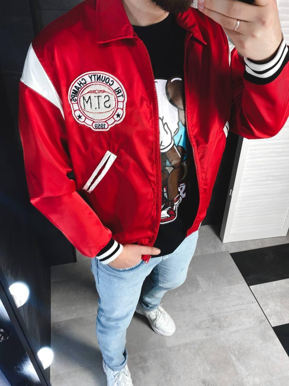 

Мужской пиджак oversize красного цвета