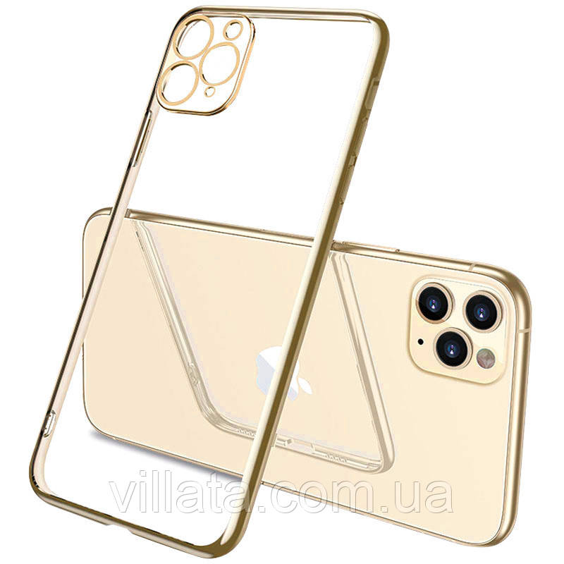 

Прозрачный силиконовый чехол с глянцевой окантовкой Full Camera для Apple iPhone 12 Pro (6.1") Золотой
