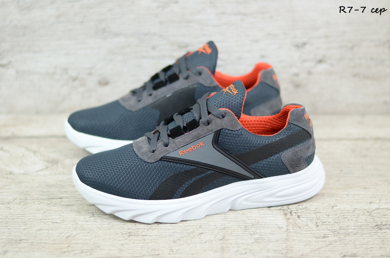 

Мужские кроссовки в стиле Reebok Рибок, серые 41 (27 см), Серый