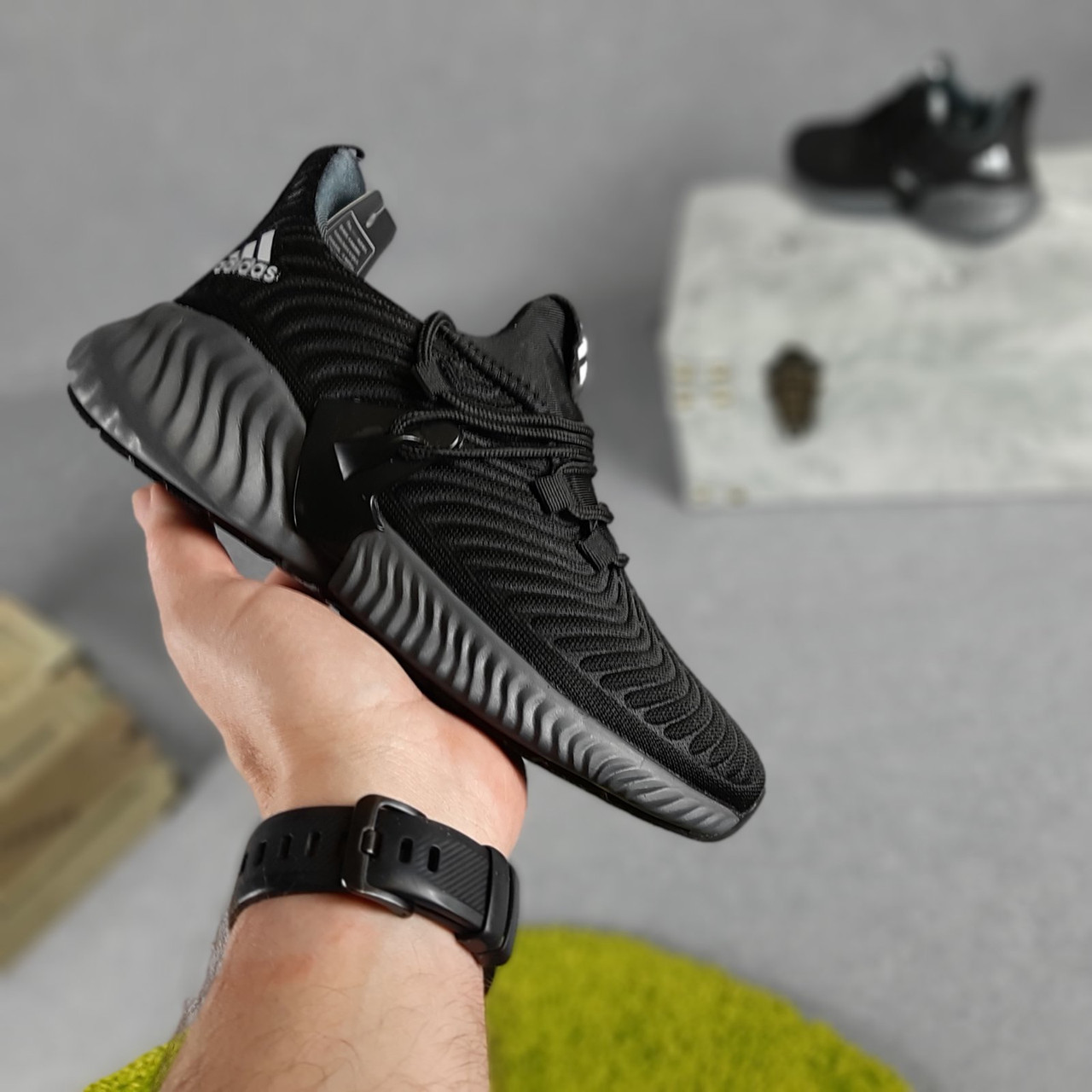 

Женские кроссовки в стиле Adidas Адидас Alphabounce Instinct, черные 37 (23,5 см), Черный