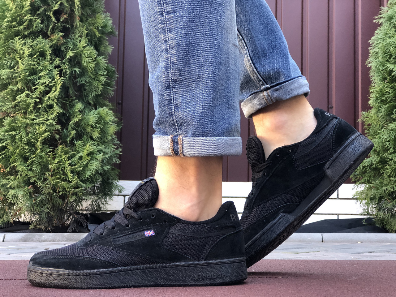 

Мужские кроссовки в стиле Reebok Рибок, черные. 45 (28,4 см), Черный