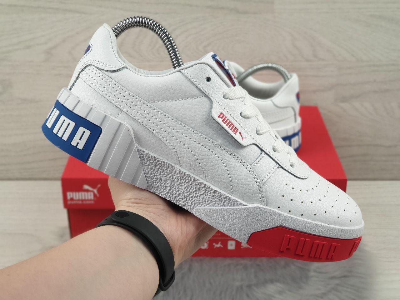 

Кросівки жіночі в стилі Puma Cali Bold білі з червоним\сині