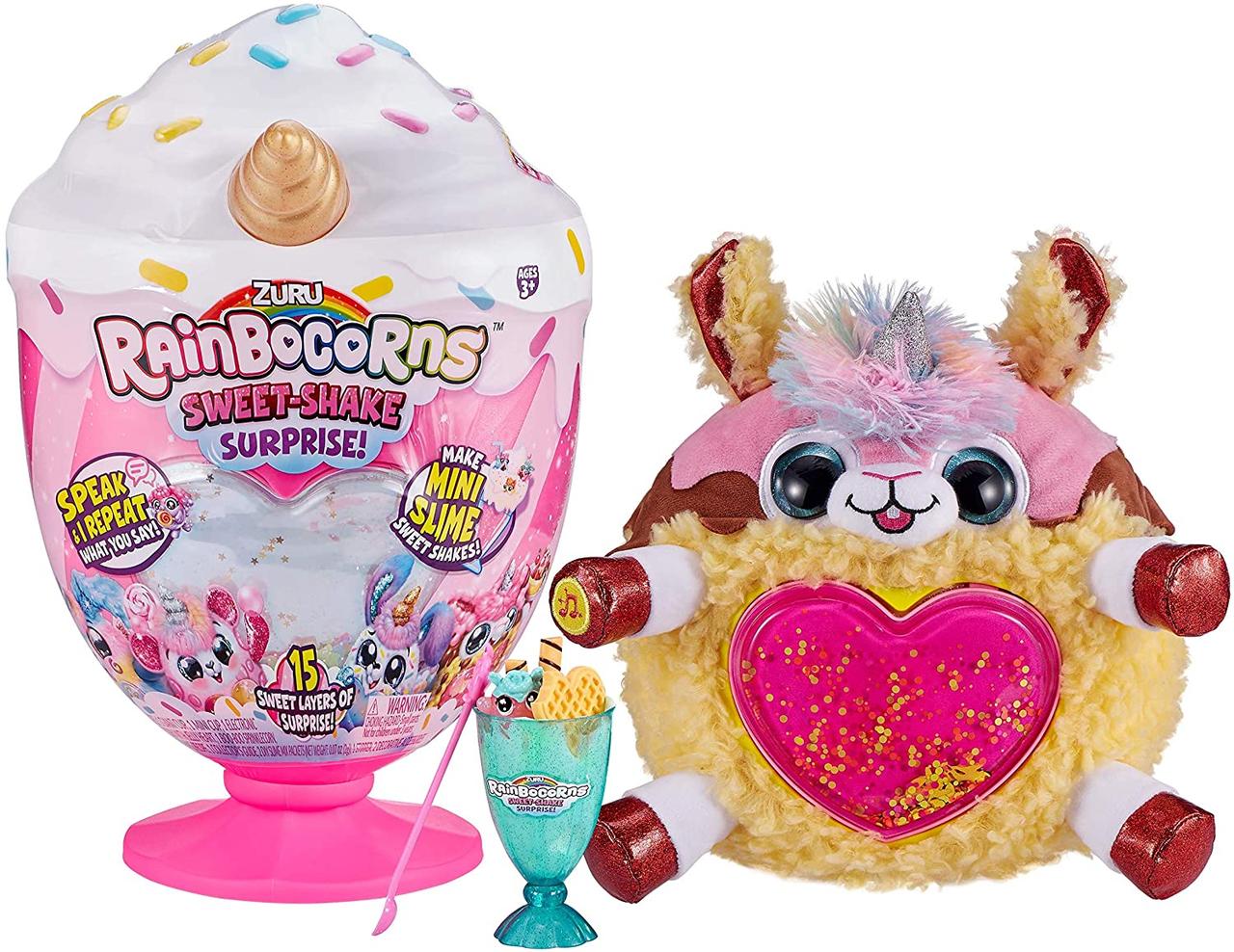 

Интерактивная мягкая игрушка Лама 15 сюрпризов ZURU Rainbocorns Plush Sweet Shake Surprise, Разные цвета