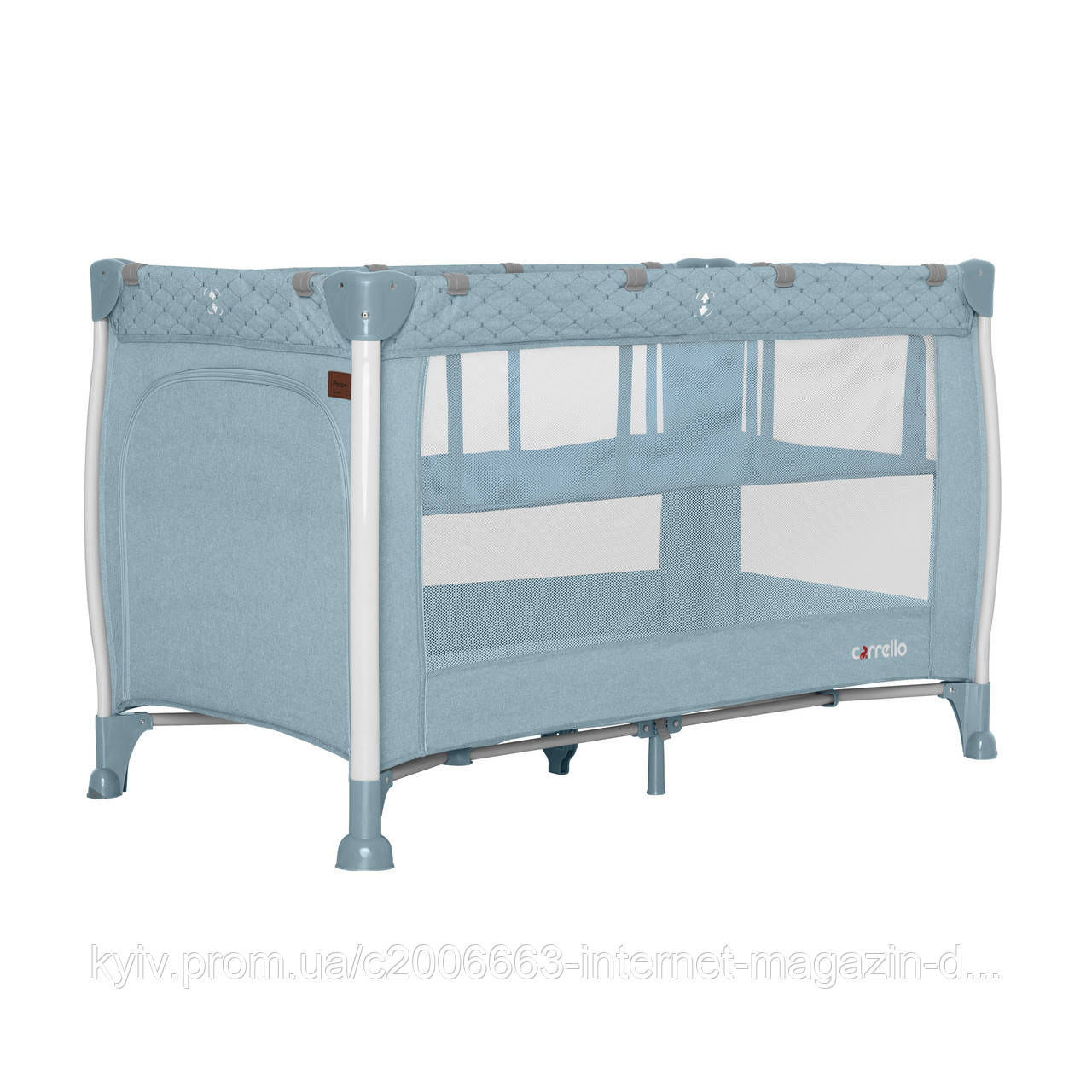 

Детская Кроватка -манеж от рождения до 3 лет. Два уровня, дверца CARRELLO Polo Mint Green