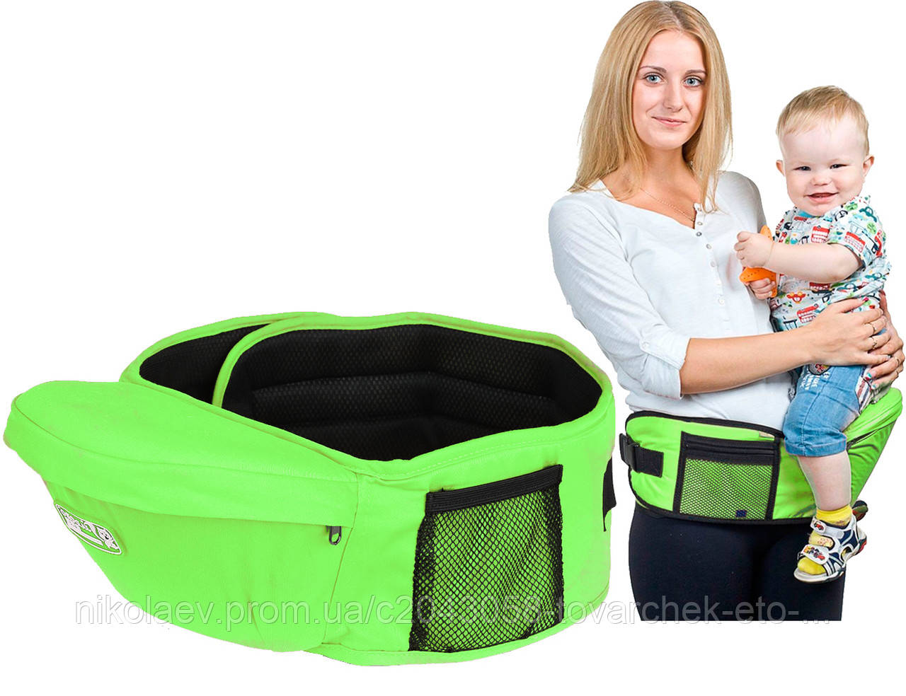 

Хипсит для переноски детей NBZ Eggbaby Apple Green, Салатовый